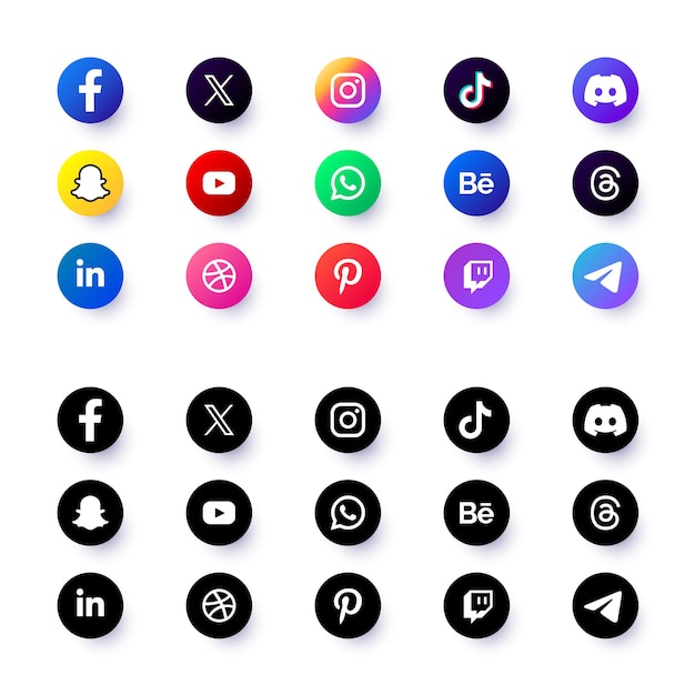 Gratis vector logos voor sociale media
