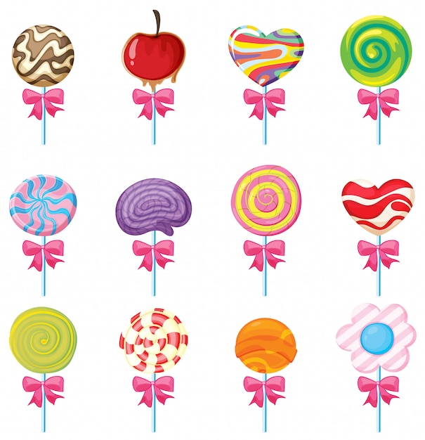 Gratis vector lollies ingesteld