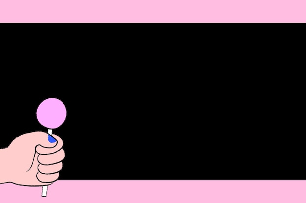 Lollipop grens achtergrond, roze en zwarte rand vector