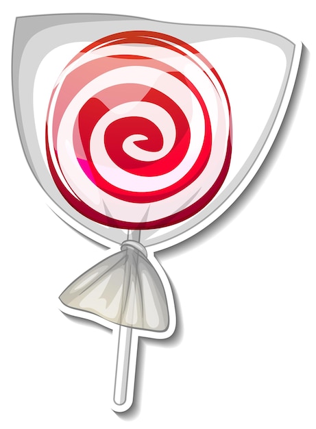 Lollipop sticker op witte achtergrond