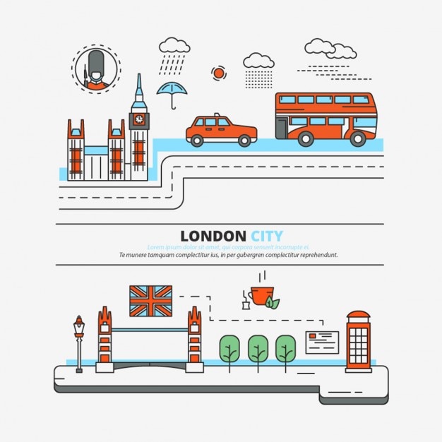 Gratis vector londen stad plat ontwerp