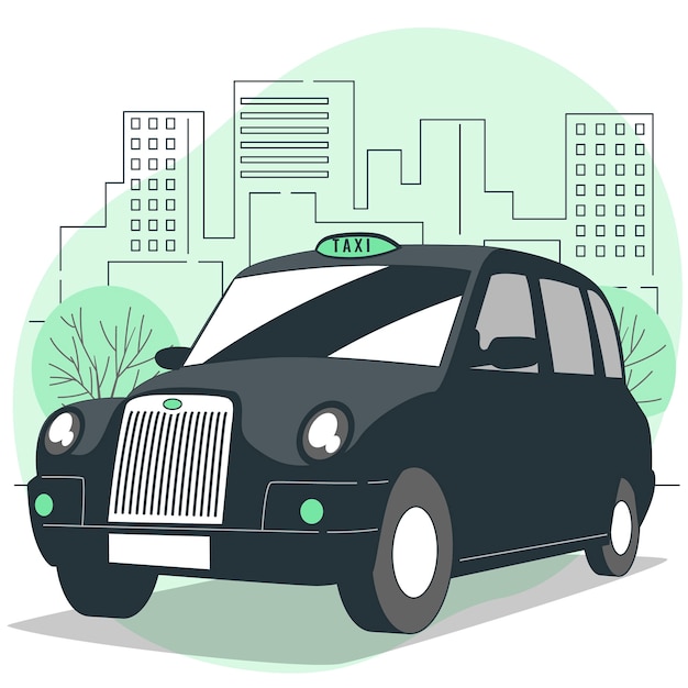 Gratis vector londense taxi concept illustratie