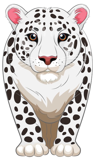 Lopende witte tijger cartoon