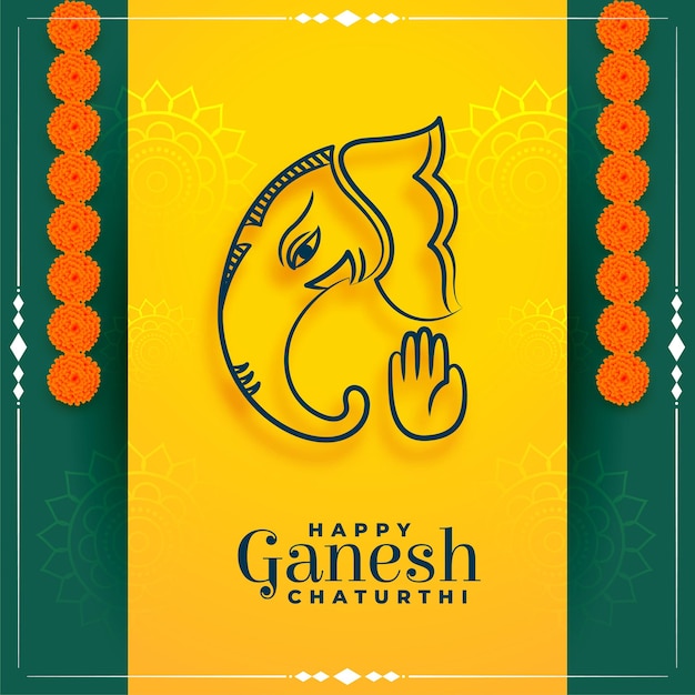 Lord ganeha ontwerp voor hindoe festival ganesh chaturthi