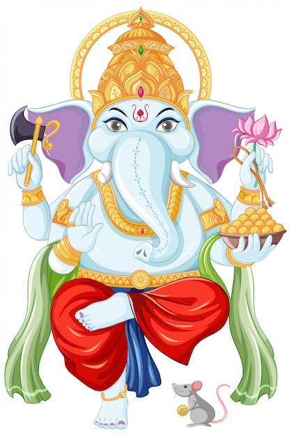 Lord ganesha cartoon stijl