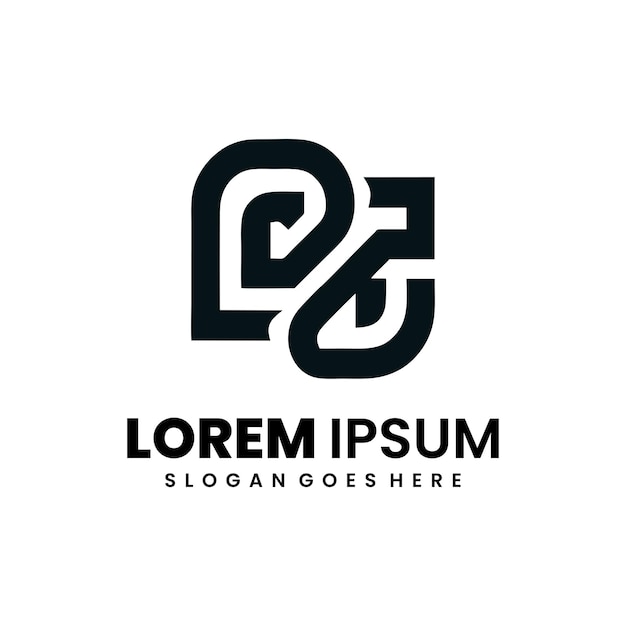 Gratis vector lorem ipsum lijnkunst logo ontwerp