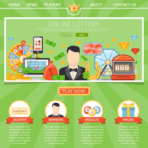 Loterij en Jackpot één paginasjabloon