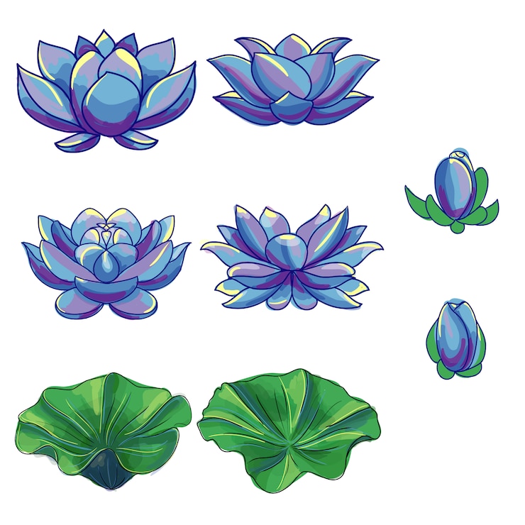 Gratis Vector lotus bloemen collectie