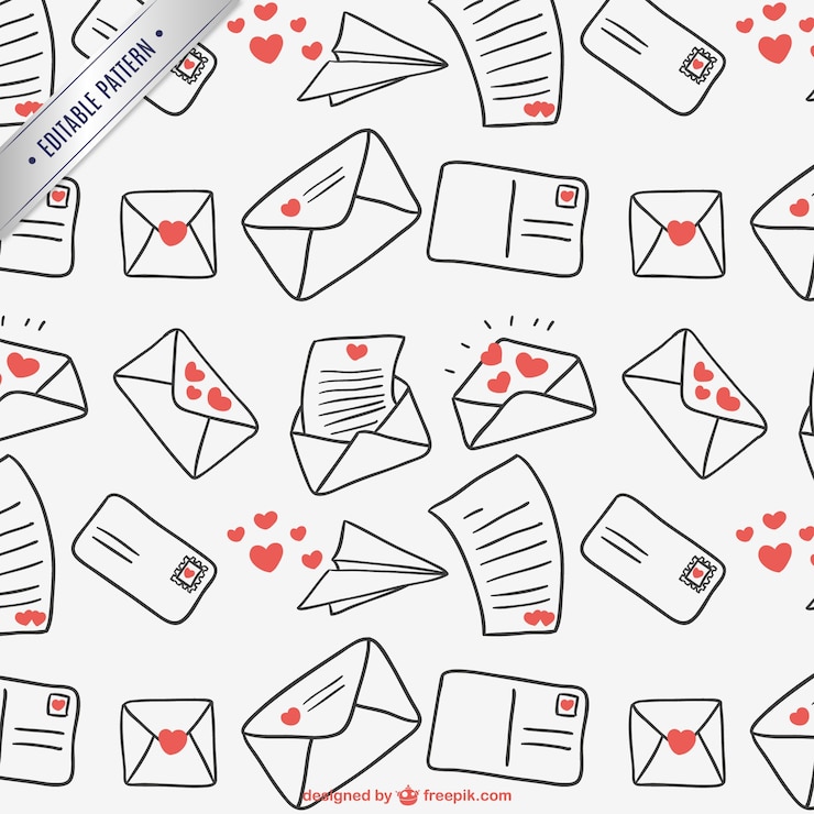 Gratis Vector love letters naadloze patroon