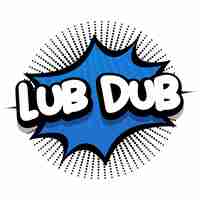 Gratis vector lub dub comic book explosie zeepbel vectorillustratie