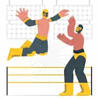 Gratis vector lucha libre concept illustratie