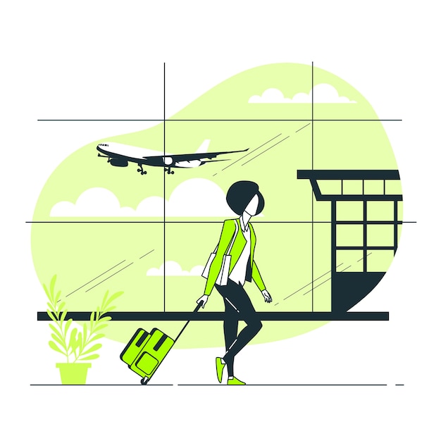 Gratis vector luchthaven concept illustratie