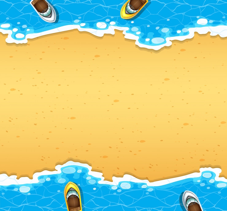 Gratis Vector luchtmening van strand achtergrondillustratie copyspace