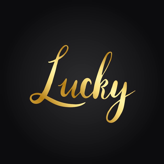 Lucky word typography style vector