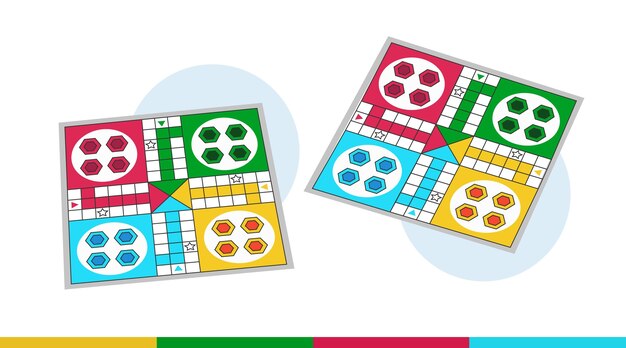 Ludo bordspel in verschillende perspectieven