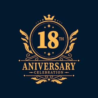 Luxe 18e verjaardag logo sjabloon