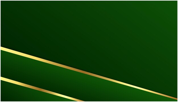 Luxe abstracte geometrische achtergrond met groene overlay en gouden strepen vectorillustratie
