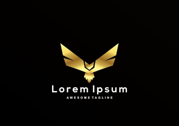 Luxe adelaar met gouden kleur logo sjabloon