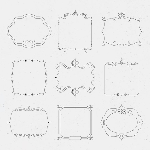 Gratis vector luxe badge vector set vintage sier bloeit