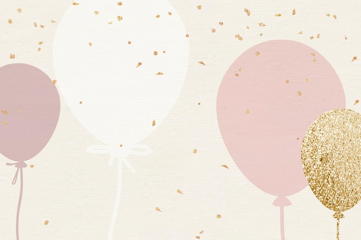 Gratis Vector luxe ballon achtergrondviering in roze en gouden toon
