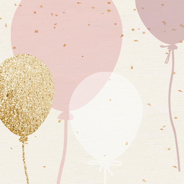 Gratis Vector luxe ballon achtergrondviering in roze en gouden toon