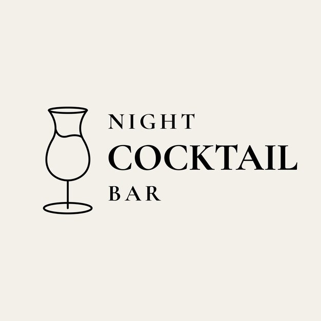 Luxe bar-logosjabloon met minimaal cocktailglas