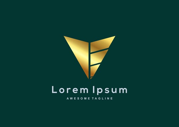 Luxe bedrijf gouden kleur logo sjabloon