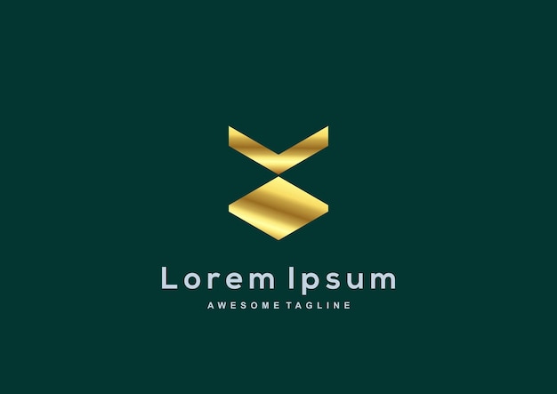 Luxe bedrijf gouden kleur logo sjabloon