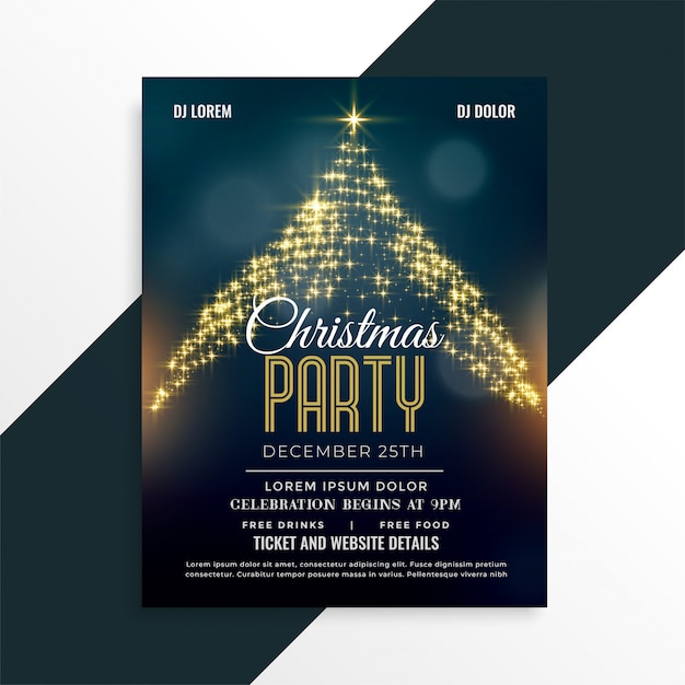 Luxe christmas sparkle boom flyer ontwerpsjabloon