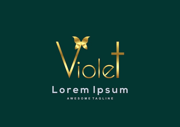 Luxe Company Violet gouden kleur logo sjabloon