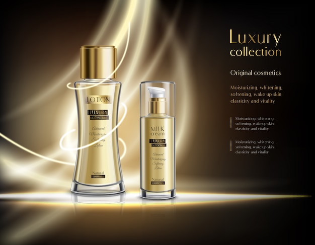 Luxe cosmetica realistische advertentie sjabloon