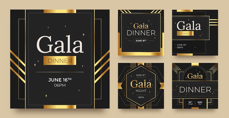 Gratis Vector luxe galadiner sjabloonontwerp
