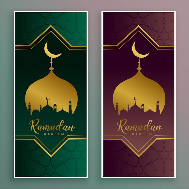 Luxe gouden bannerontwerp van Ramadan kareem