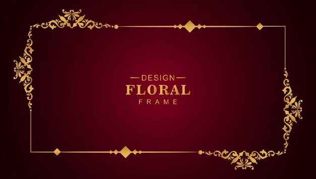 Luxe gouden bloemen frame illustratie ontwerp