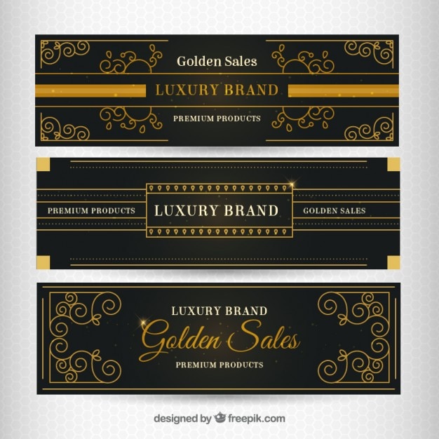 Luxe gouden decoratieve banners