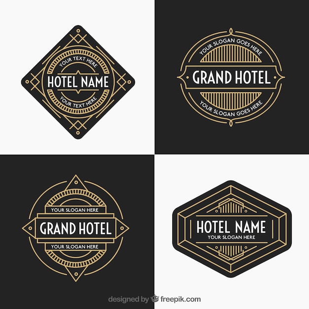 Luxe gouden hotels logo Pack