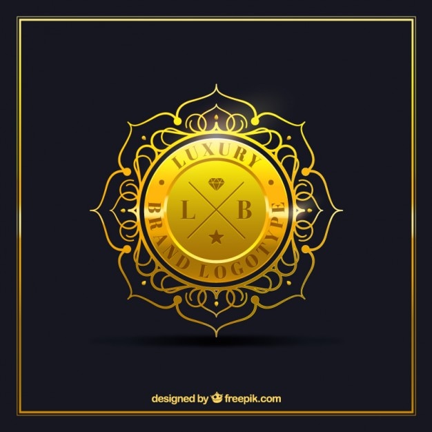 Gratis vector luxe gouden logo