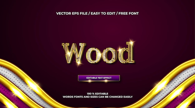 Luxe hout goud 3d-teksteffect