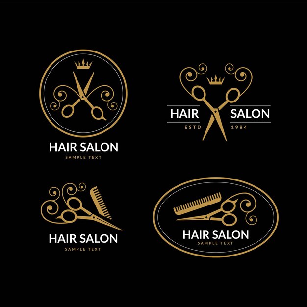 Luxe kapsalon logo collectie