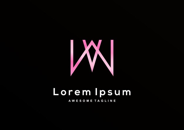 Luxe Letter WV-logo-ontwerpcollectie voor huisstijl voor branding
