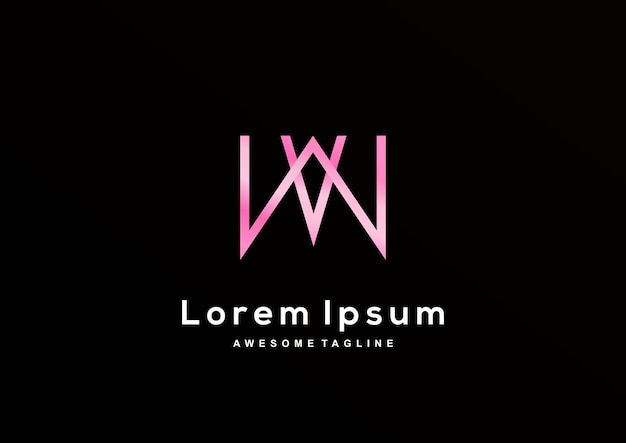 Luxe Letter WV-logo-ontwerpcollectie voor huisstijl voor branding