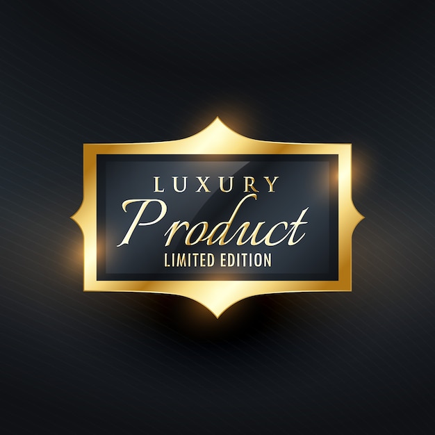 Gratis vector luxe limited edition product label en badge in gouden kleur