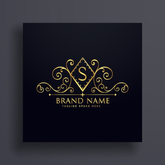 Gratis vector luxe logo concept ontwerp met letter s