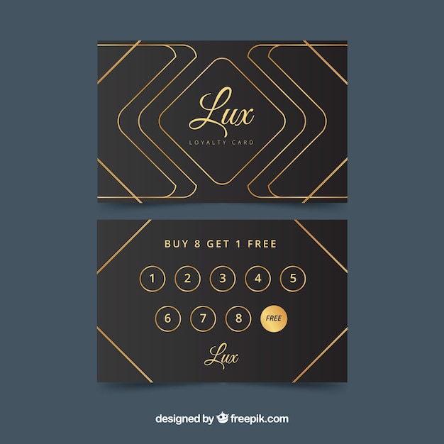Luxe loyaliteitskaart sjabloon met gouden stijl