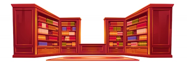 Gratis vector luxe oude bibliotheek, atheneum interieur spullen.