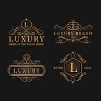 Gratis vector luxe retro logo-collectie