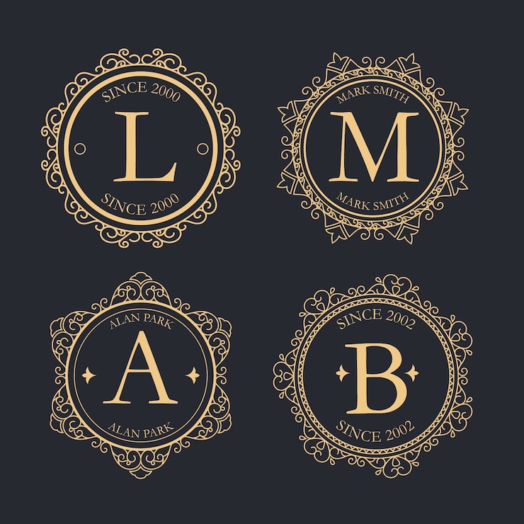 Gratis Vector luxe retro logo-collectie