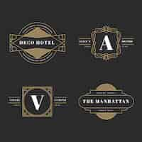 Gratis vector luxe retro logo-collectie