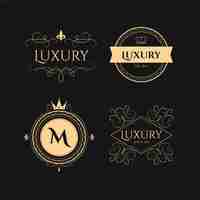 Gratis vector luxe retro logo set