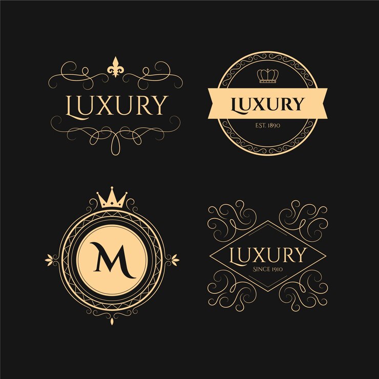 Gratis Vector luxe retro logo set